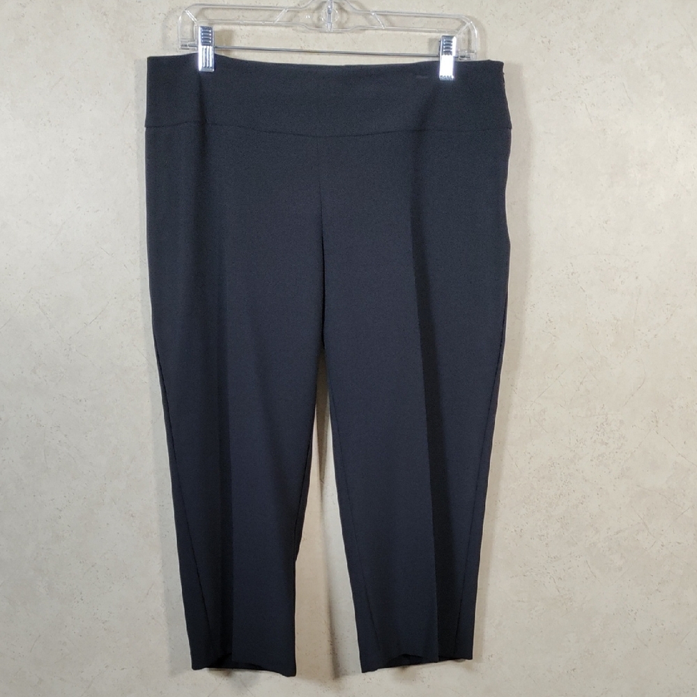 5163 Tribella Petite black knit side zip cropped pants 10P